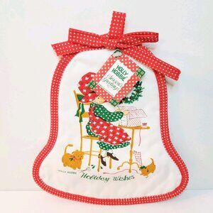 VTG Holiday Wishes Trimmings Potholder Christmas Holly Hobbie Xmas Kitchen